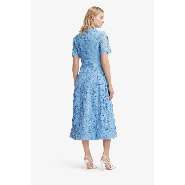 Leo Lin Caroline Lace Short Sleeves Midi Dress - Leo Lin Dress - Australian Luxury Fashion - Shop at Coveti