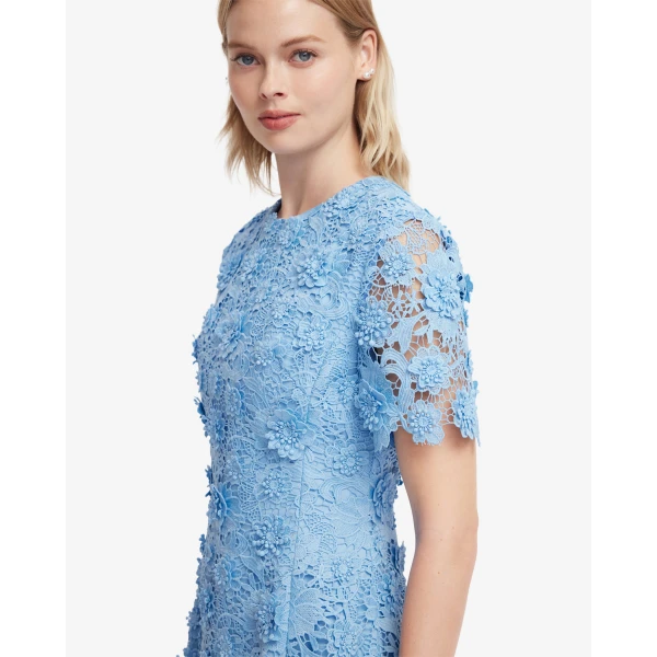 Leo Lin Caroline Lace Short Sleeves Midi Dress - Leo Lin Dress - Australian Luxury Fashion - Shop at Coveti
