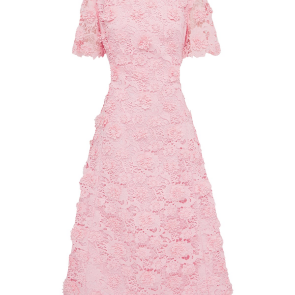 Leo Lin Caroline Lace Short Sleeves Midi Dress - Leo Lin Dress - Australian Luxury Fashion - Shop at Coveti