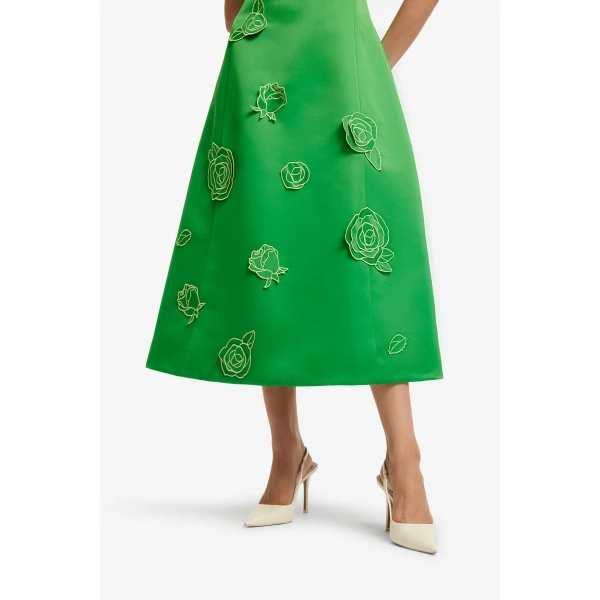 Leo Lin Cleo Appliqué Sleeveless Midi Dress - Leo Lin Dress - Australian Luxury Fashion - Shop at Coveti