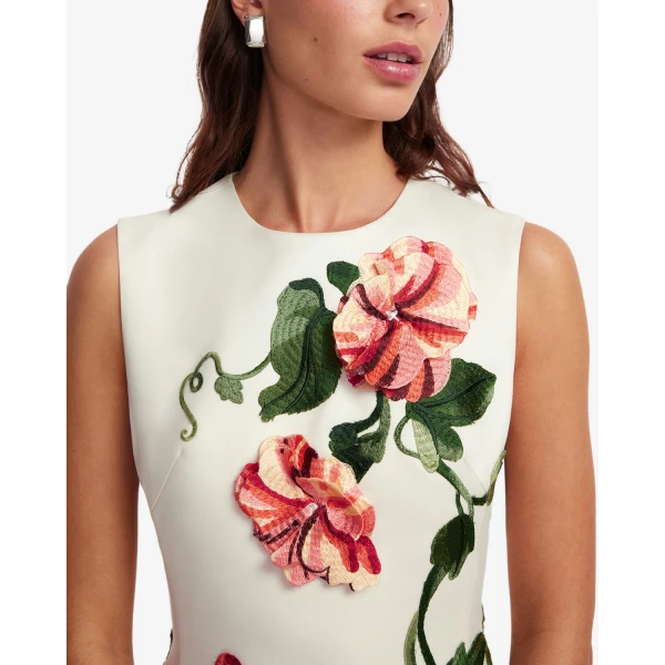 Leo Lin Cleo Appliqué Sleeveless Midi Dress - Leo Lin Dress - Australian Luxury Fashion - Shop at Coveti