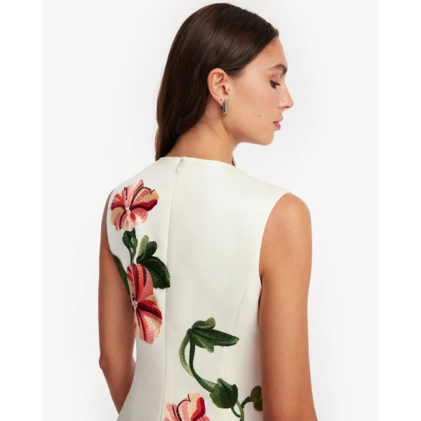 Leo Lin Cleo Appliqué Sleeveless Midi Dress - Leo Lin Dress - Australian Luxury Fashion - Shop at Coveti