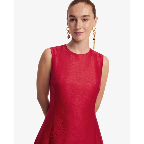 Leo Lin Cleo Appliqué Sleeveless Midi Dress - Leo Lin Dress - Australian Luxury Fashion - Shop at Coveti