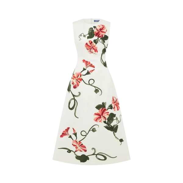 Leo Lin Cleo Appliqué Sleeveless Midi Dress - Leo Lin Dress - Australian Luxury Fashion - Shop at Coveti