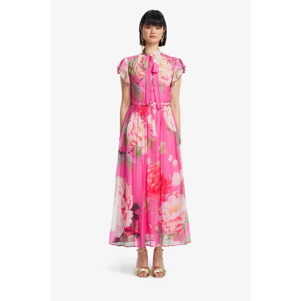 Leo Lin Grace Flutter Sleeve Midi Dress - Leo Lin Dress - Australian Luxury Fashion - Shop at Coveti
