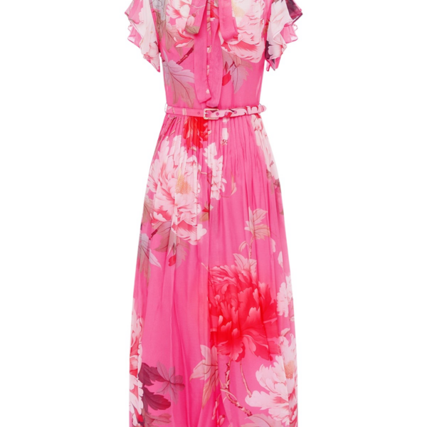 Leo Lin Grace Flutter Sleeve Midi Dress - Leo Lin Dress - Australian Luxury Fashion - Shop at Coveti