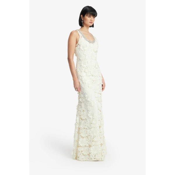 Leo Lin Helena Embellished Lace Maxi Dress - Leo Lin Dress - Australian Luxury Fashion - Shop at Coveti