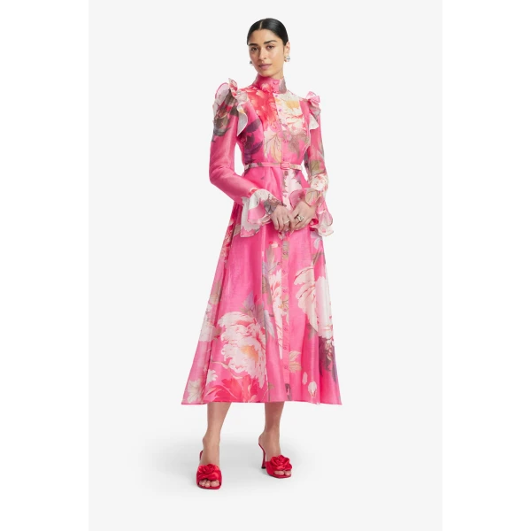 Leo Lin Katrina Butterfly Sleeve Midi Dress - Leo Lin Dress - Australian Luxury Fashion - Shop at Coveti