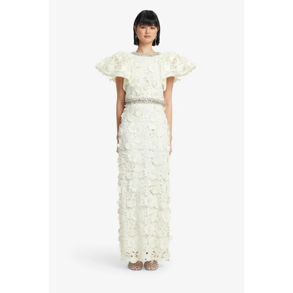 Leo Lin Kyra Embellished Lace Maxi Skirt - Leo Lin Dress - Australian Luxury Fashion - Shop at Coveti