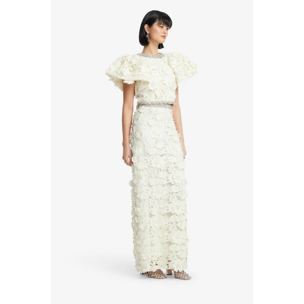 Leo Lin Lucia Embellished Lace Top - Leo Lin Dress - Australian Luxury Fashion - Shop at Coveti