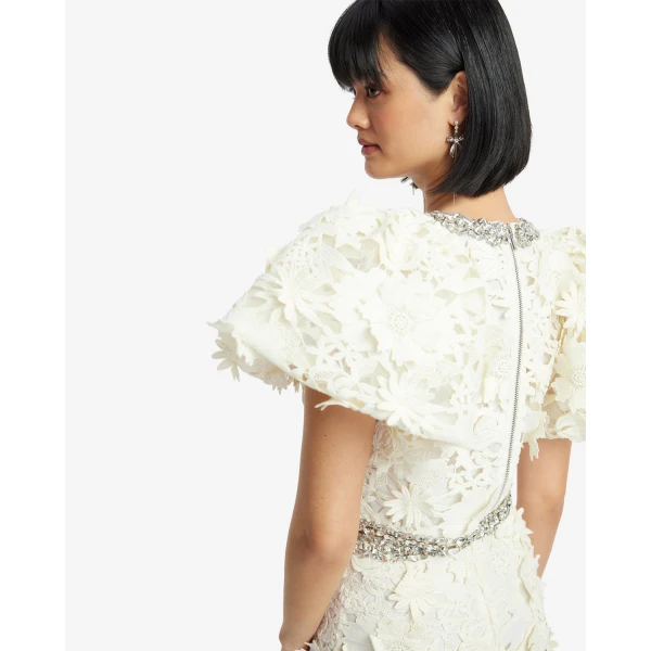 Leo Lin Lucia Embellished Lace Top - Leo Lin Dress - Australian Luxury Fashion - Shop at Coveti
