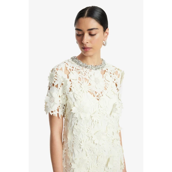 Leo Lin Sheridan Embellished Lace Midi Dress - Leo Lin Dress - Australian Luxury Fashion - Shop at Coveti