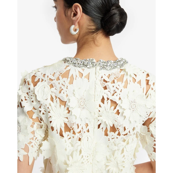Leo Lin Sheridan Embellished Lace Midi Dress - Leo Lin Dress - Australian Luxury Fashion - Shop at Coveti