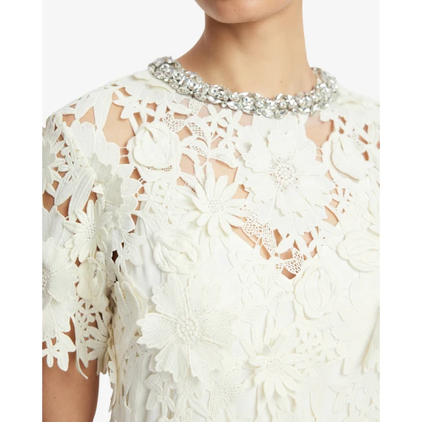 Leo Lin Sheridan Embellished Lace Midi Dress - Leo Lin Dress - Australian Luxury Fashion - Shop at Coveti