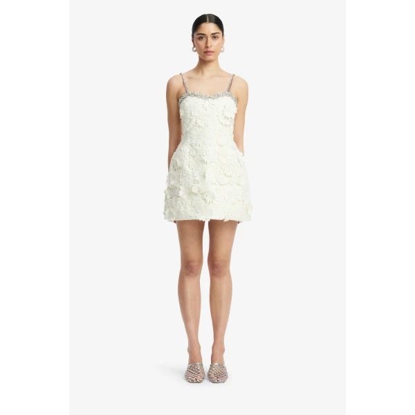 Leo Lin Sophia Embellished Lace Mini Dress - Leo Lin Dress - Australian Luxury Fashion - Shop at Coveti