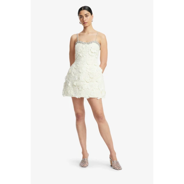 Leo Lin Sophia Embellished Lace Mini Dress - Leo Lin Dress - Australian Luxury Fashion - Shop at Coveti