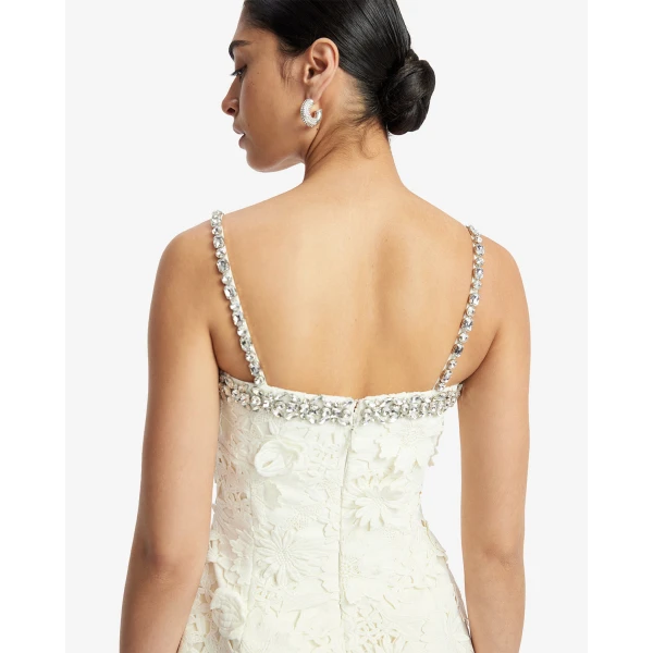 Leo Lin Sophia Embellished Lace Mini Dress - Leo Lin Dress - Australian Luxury Fashion - Shop at Coveti