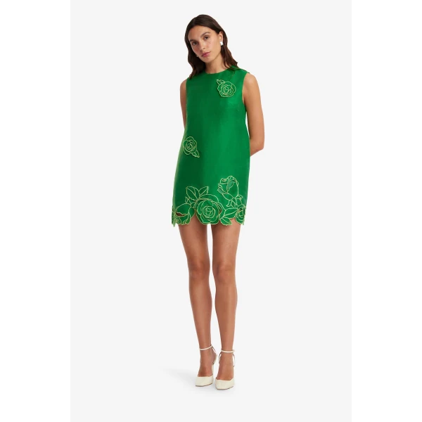 Leo Lin Yvonne Appliqué Mini Dress - Leo Lin Dress - Australian Luxury Fashion - Shop at Coveti
