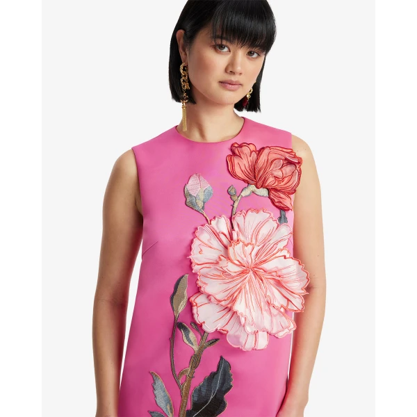 Leo Lin Yvonne Appliqué Floral Mini Dress - Leo Lin Dress - Australian Luxury Fashion - Shop at Coveti
