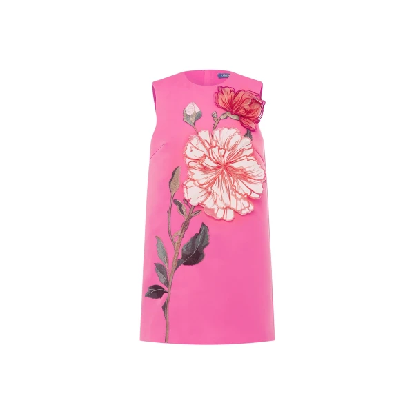 Leo Lin Yvonne Appliqué Floral Mini Dress - Leo Lin Dress - Australian Luxury Fashion - Shop at Coveti