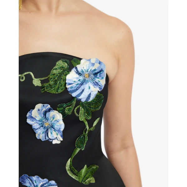 Leo Lin Zaria Appliqué Floral Bustier Mini Dress - Leo Lin Dress - Australian Luxury Fashion - Shop at Coveti