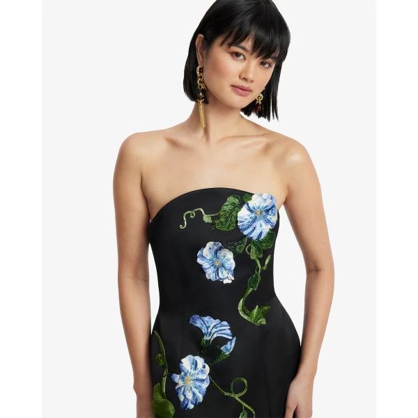 Leo Lin Zaria Appliqué Floral Bustier Mini Dress - Leo Lin Dress - Australian Luxury Fashion - Shop at Coveti