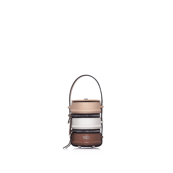Nasha Mekraksavanich Baby Pinto | Almond - Nasha Multicolour - Architectural Luxury Bag at Coveti