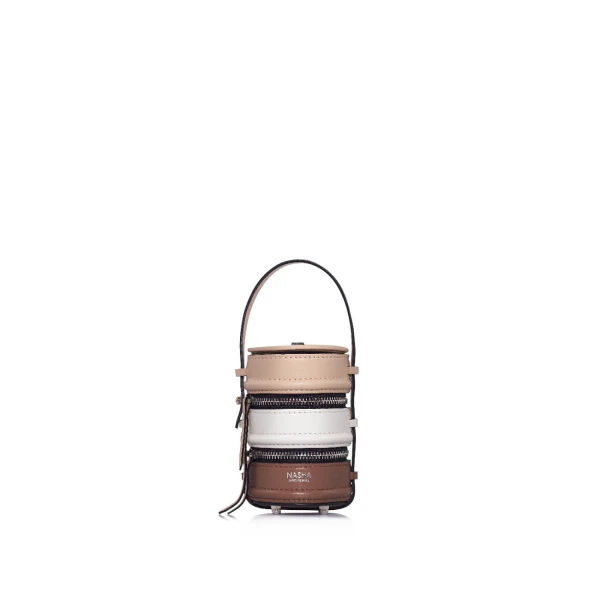 Nasha Mekraksavanich Baby Pinto | Almond - Nasha Multicolour - Architectural Luxury Bag at Coveti