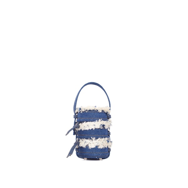 Nasha Mekraksavanich Baby Pinto | Bleached Denim - Nasha Blue - Architectural Luxury Bag at Coveti