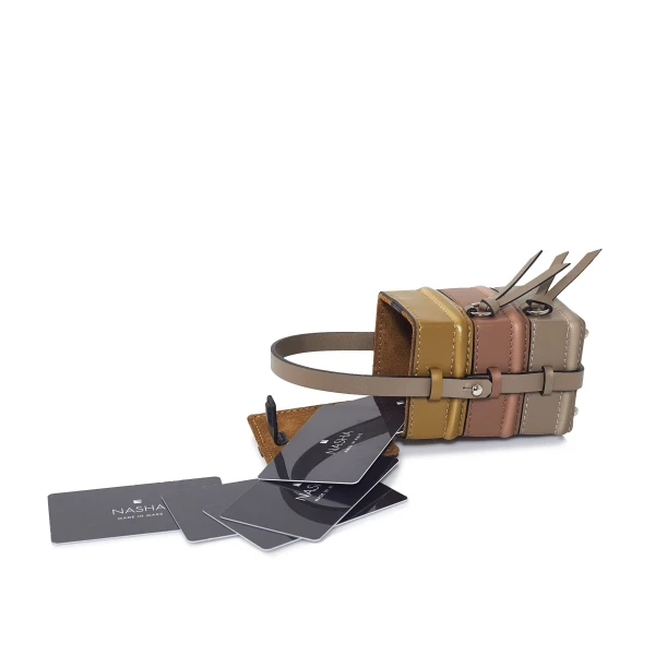 Nasha Mekraksavanich Baby Pinto Cube | Artichoke - Nasha Multicolour - Architectural Luxury Bag at Coveti