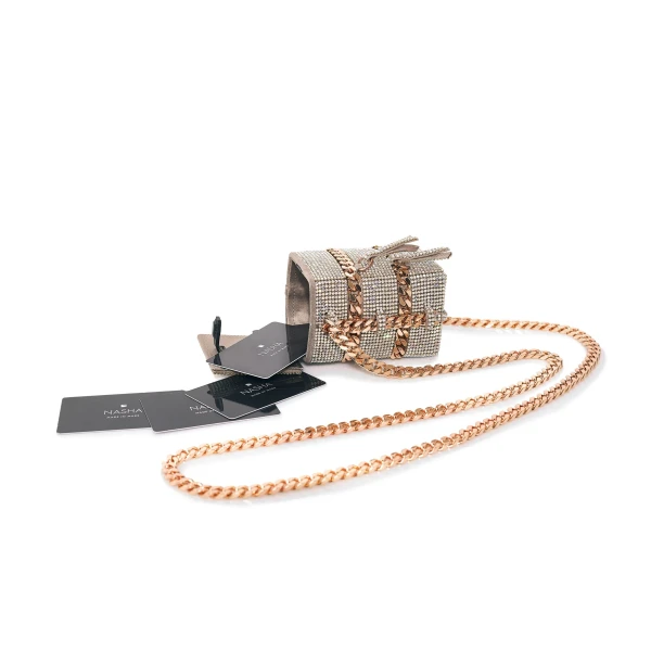 Nasha Mekraksavanich Baby Pinto Cube | Lure Crystal - Nasha Silver - Architectural Luxury Bag at Coveti