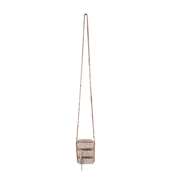 Nasha Mekraksavanich Baby Pinto Cube | Lure Crystal - Nasha Silver - Architectural Luxury Bag at Coveti