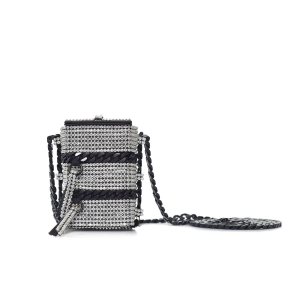 Nasha Mekraksavanich Baby Pinto Cube | Silver Crystal - Nasha Silver - Architectural Luxury Bag at Coveti