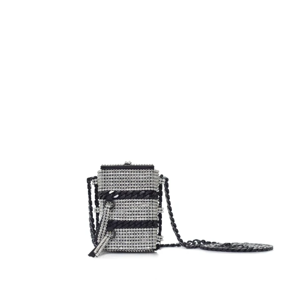 Nasha Mekraksavanich Baby Pinto Cube | Silver Crystal - Nasha Silver - Architectural Luxury Bag at Coveti