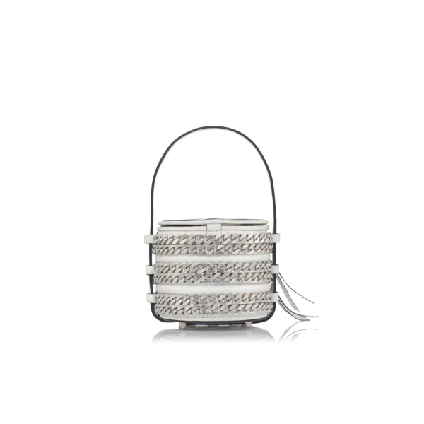 Nasha Mekraksavanich Baby Pinto Play | Disco Chain - Nasha White - Architectural Luxury Bag at Coveti