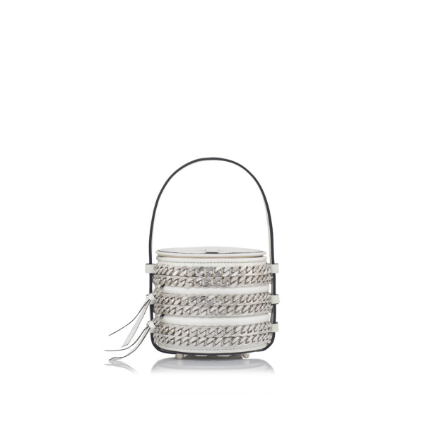Nasha Mekraksavanich Baby Pinto Play | Disco Chain - Nasha White - Architectural Luxury Bag at Coveti