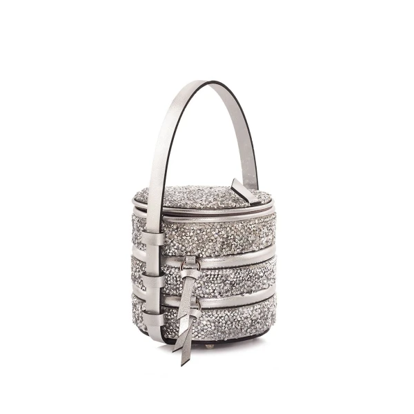 Nasha Mekraksavanich Baby Pinto Play | Silver Crystal - Nasha Silver - Architectural Luxury Bag at Coveti