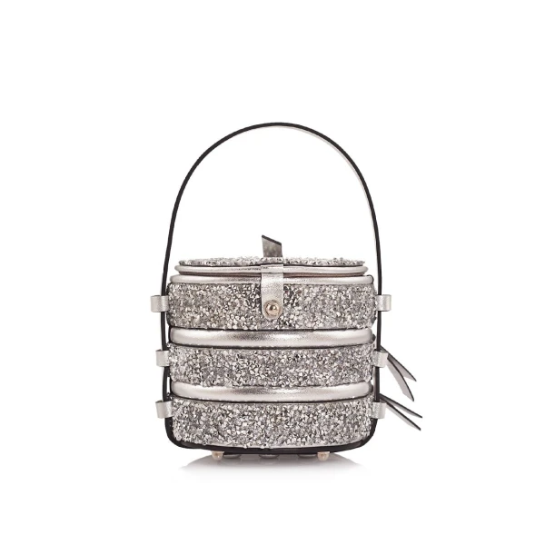 Nasha Mekraksavanich Baby Pinto Play | Silver Crystal - Nasha Silver - Architectural Luxury Bag at Coveti