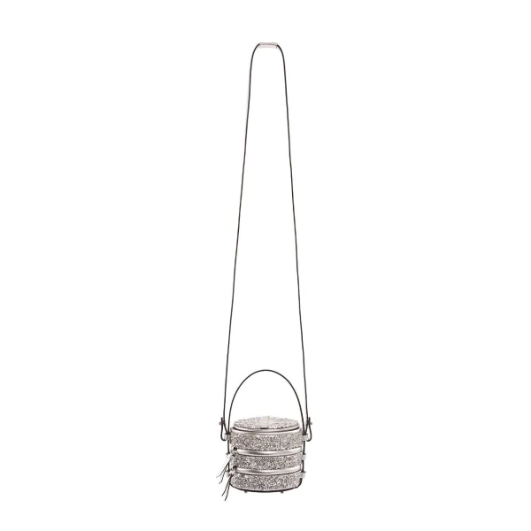 Nasha Mekraksavanich Baby Pinto Play | Silver Crystal - Nasha Silver - Architectural Luxury Bag at Coveti