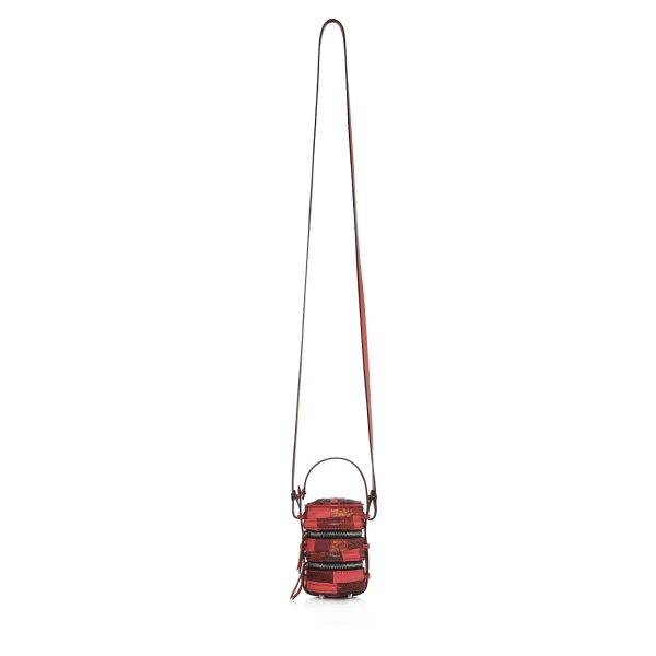 Nasha Mekraksavanich Baby Pinto | Raspberry - Nasha Red - Architectural Luxury Bag at Coveti