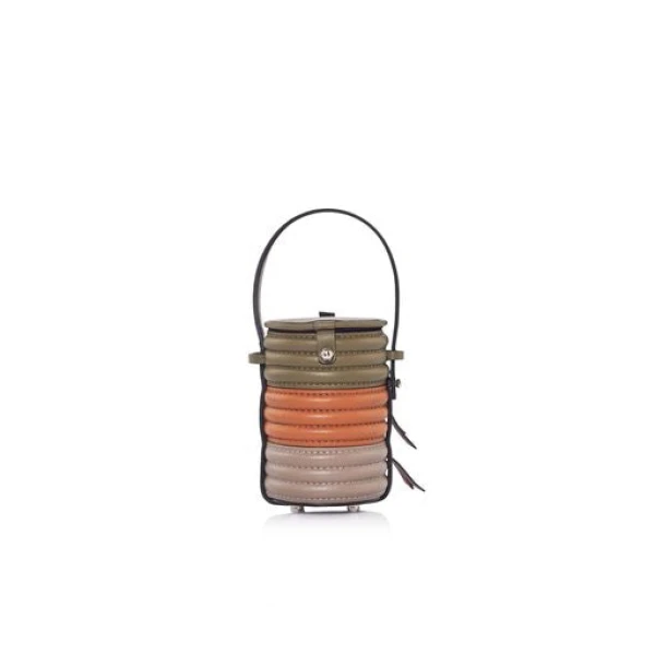 Nasha Mekraksavanich Baby Pinto Roll | Tangerine - Nasha Multicolour - Architectural Luxury Bag at Coveti