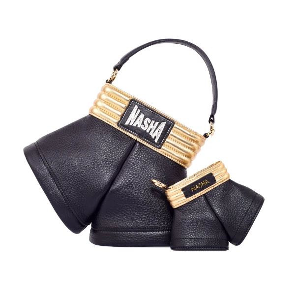 Nasha Mekraksavanich Boxer Shorts L | Shiny Gold&Black - Nasha Black - Architectural Luxury Bag at Coveti