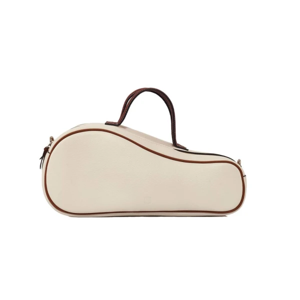 Nasha Mekraksavanich Mini Tennis Court |White Brown (Pre Order 7-10 Days) - Nasha White - Architectural Luxury Bag at Coveti
