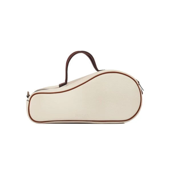 Nasha Mekraksavanich Mini Tennis Court |White Brown (Pre Order 7-10 Days) - Nasha White - Architectural Luxury Bag at Coveti