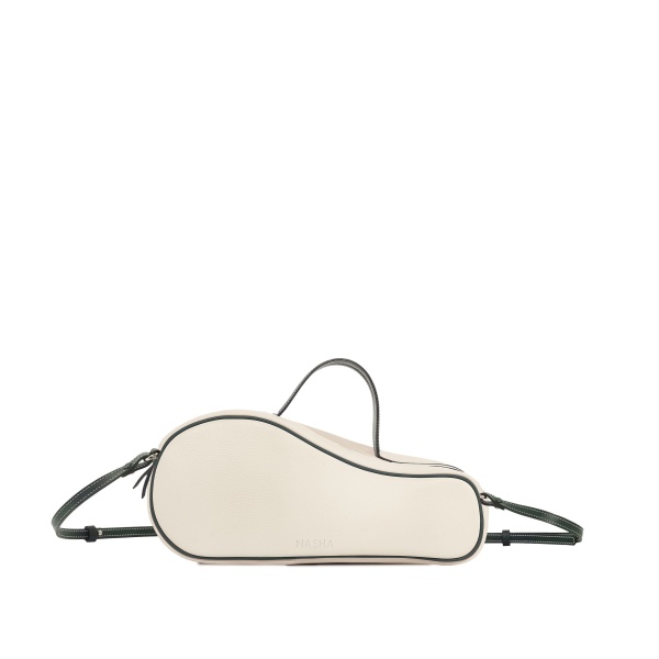 Nasha Mekraksavanich Mini Tennis Court | White Green - Nasha White - Architectural Luxury Bag at Coveti