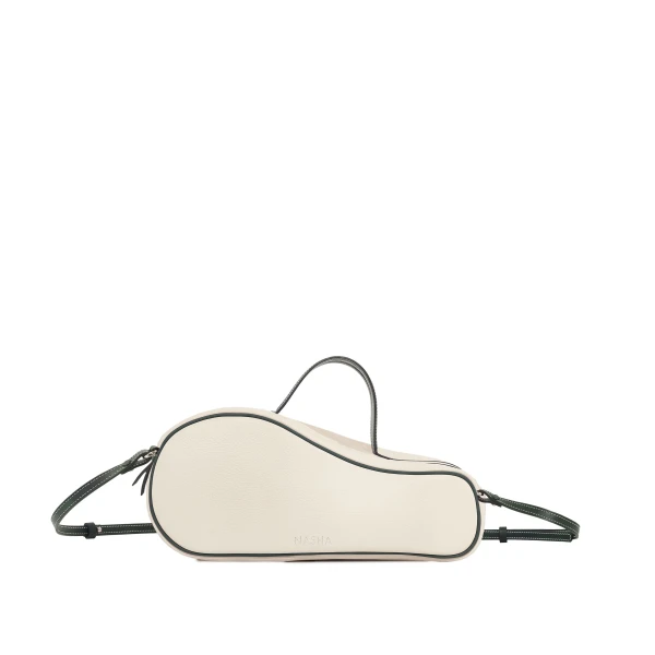 Nasha Mekraksavanich Mini Tennis Court | White Green - Nasha White - Architectural Luxury Bag at Coveti