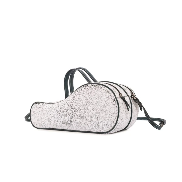 Nasha Mekraksavanich Mini Tennis | Cracked White (Pre Order 7-10 Days) - Nasha White - Architectural Luxury Bag at Coveti