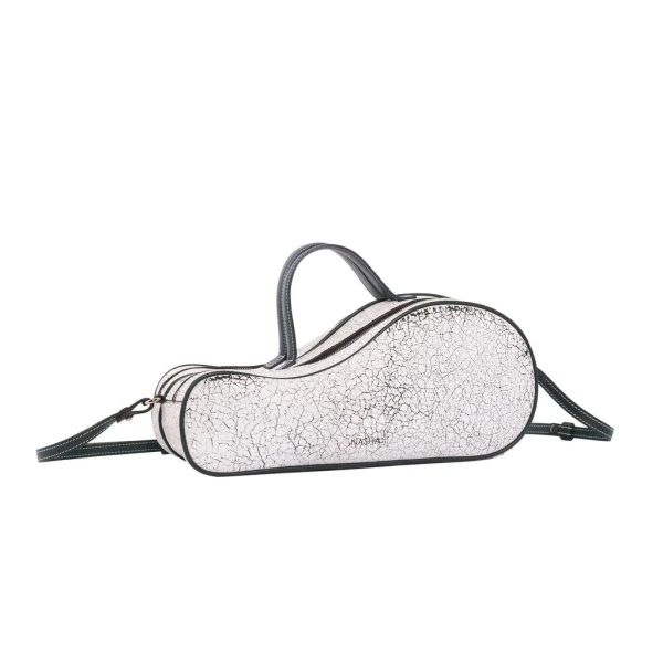 Nasha Mekraksavanich Mini Tennis | Cracked White (Pre Order 7-10 Days) - Nasha White - Architectural Luxury Bag at Coveti