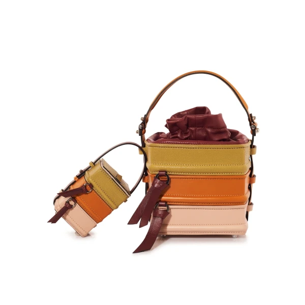 Nasha Mekraksavanich Pinto Cube (L) | Grape - Nasha Multicolour - Architectural Luxury Bag at Coveti