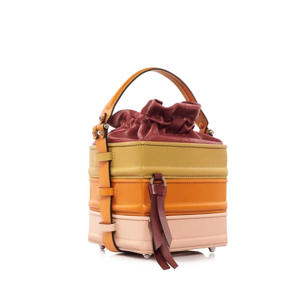 Nasha Mekraksavanich Pinto Cube (L) | Grape - Nasha Multicolour - Architectural Luxury Bag at Coveti